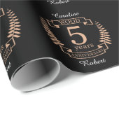 Papier Cadeau Mariage du bois 5 ans (Coin rond)