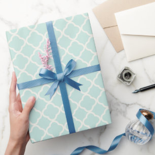 Papier Cadeau Mariage élégant moderne à motif quatrefeuilles en