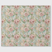 Papier Cadeau Mariage Élégant Vintage (Plat)