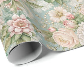 Papier Cadeau Mariage Élégant Vintage (Coin rond)