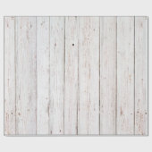 Papier Cadeau Mariage en bois blanc chic Shabby (Plat)