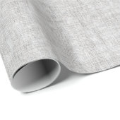 Papier Cadeau Mariage en faux lin gris (Coin rond)