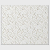Papier Cadeau Mariage en trame de panier blanche tissée (Plat)