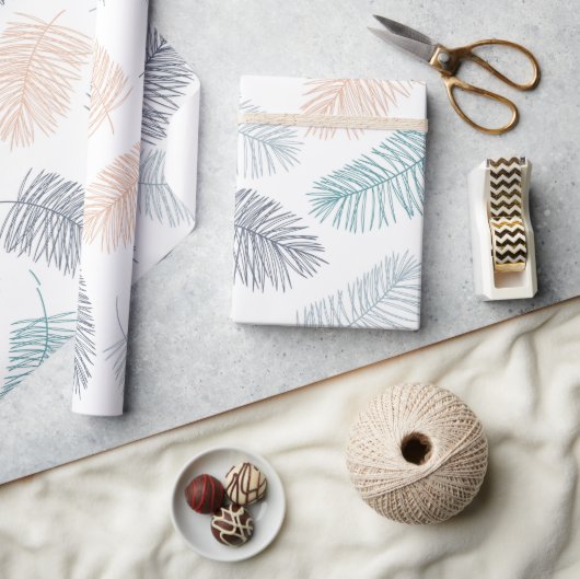 Papier Cadeau Mariage Feuilles Tropicales Botaniqu (Artisanat)