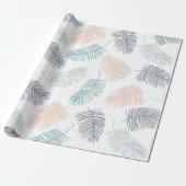 Papier Cadeau Mariage Feuilles Tropicales Botaniqu (Déroulé)