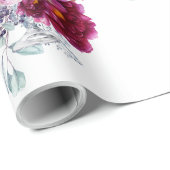 Papier cadeau Mariage Fleur de Champagne Magenta A (Coin rond)