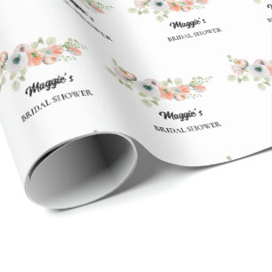 Papier Cadeau Mariage Fleurs de Pêche