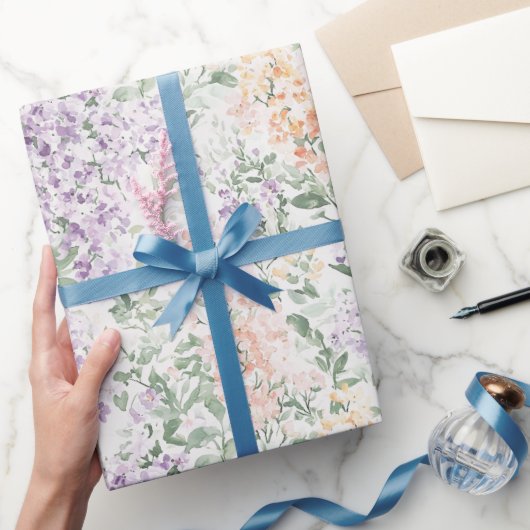 Papier Cadeau Mariage floral Chic Peach Lavender (Cadeaux)