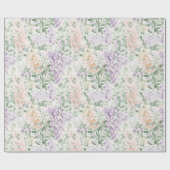 Papier Cadeau Mariage floral Chic Peach Lavender (Plat)