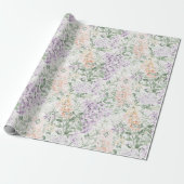 Papier Cadeau Mariage floral Chic Peach Lavender (Déroulé)