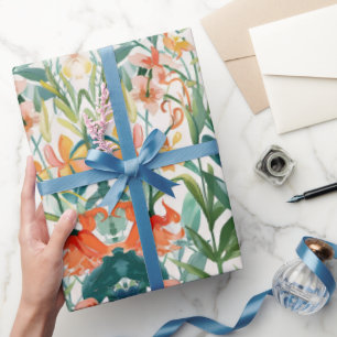 Papier Cadeau Mariage floral coloré