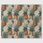 Papier Cadeau Mariage floral de l'ananas tropical (Plat)