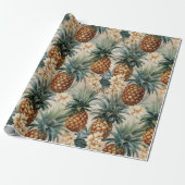 Papier Cadeau Mariage floral de l'ananas tropical (Déroulé)