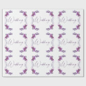 Papier Cadeau Mariage floral lavande (Plat)