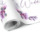 Papier Cadeau Mariage floral lavande (Coin rond)
