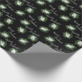 Papier Cadeau Mariage floral rose noire et blanche (Coin)