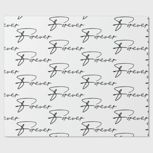 Papier Cadeau Mariage Forever Modern Script Wrapper Papier (Plat)