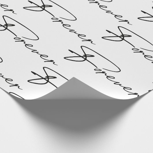 Papier Cadeau Mariage Forever Modern Script Wrapper Papier (Coin)