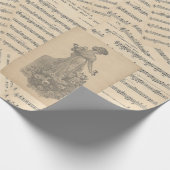 Papier Cadeau Mariage français Vintage Mars Music Mendelssohn (Coin)