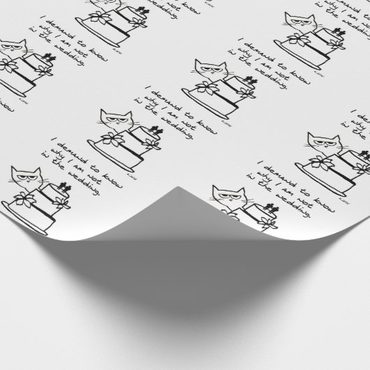 Papier Cadeau Mariage gai - les exigences de chat à inviter (Coin)