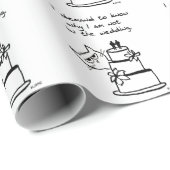 Papier Cadeau Mariage gai - les exigences de chat à inviter (Coin rond)