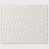 Papier Cadeau Mariage Glamour Rose et Or Perles Réception (Plat)