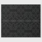 Papier Cadeau Mariage gothique gris et noir (Plat)