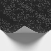 Papier Cadeau Mariage gothique gris et noir (Coin)