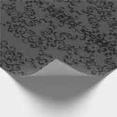 Papier Cadeau Mariage gothique gris noir (Coin)