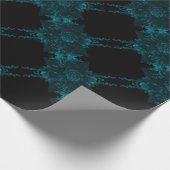 Papier Cadeau Mariage gothique noir Rose turquoise (Coin)