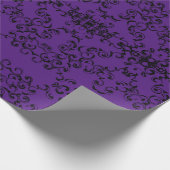 Papier Cadeau Mariage gothique violet et noir (Coin)