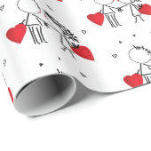 Papier Cadeau Mariage, jour Valenine, amour Papier à envelopper (Coin rond)