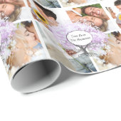 Papier Cadeau Mariage Lavender Heart Leaf Tree (Coin rond)