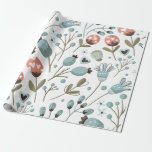 Papier Cadeau Mariage modèle de printemps bleu floral<br><div class="desc">Ajoutez une touche de printemps à vos cadeaux avec notre papier d'emballage bleu printemps. Les magnifiques dessins floraux et de cailles ajouteront une touche élégante et festive à n'importe quel cadeau. Fabriqué avec des matériaux de haute qualité,  c'est le choix parfait pour n'importe quelle occasion.</div>