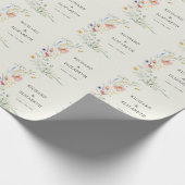 Papier Cadeau Mariage moderne Fleur sauvage minimal élégant (Coin)