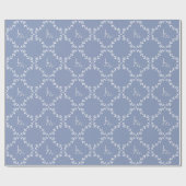 Papier Cadeau Mariage Monogramme bleu et blanc (Plat)