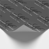 Papier Cadeau Mariage Monogramme de Calligraphie Attrayante  (Coin)