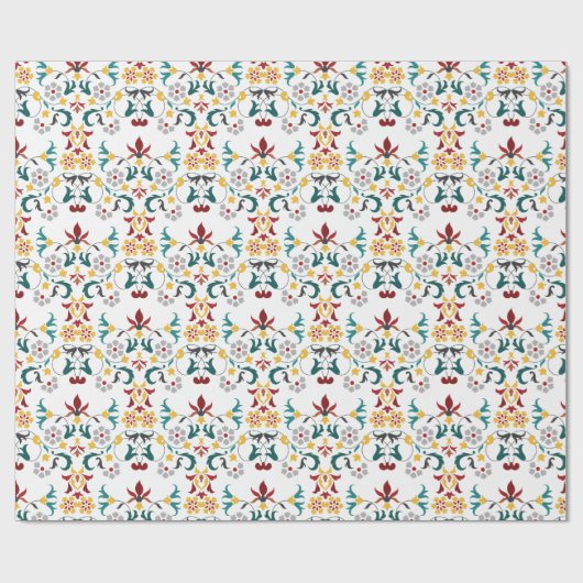 Papier Cadeau Mariage Motif classique complexe de géométrie vint (Plat)