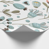 Papier Cadeau Mariage Motif Floral Blue Spring (Coin)