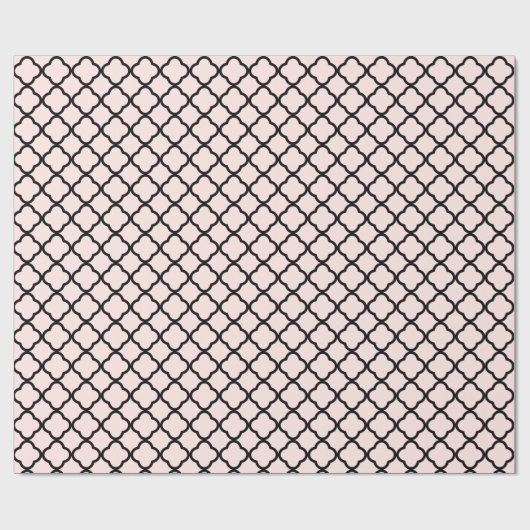 Papier Cadeau Mariage Motif moderne moderne noir Quatrefoil (Plat)