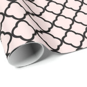 Papier Cadeau Mariage Motif moderne moderne noir Quatrefoil (Coin rond)