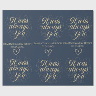 Papier Cadeau Mariage Nautique Faveur Classique C'Était Toujours