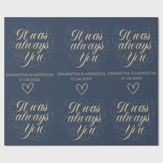 Papier Cadeau Mariage Nautique Faveur Classique C'Était Toujours (Plat)