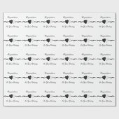 Papier Cadeau Mariage noir et blanc (Plat)