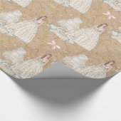 Papier Cadeau Mariage nuptial blanc et or (Coin)