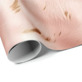 Papier Cadeau Mariage Occidental Rose Faux Cuir de Vachette (Coin rond)