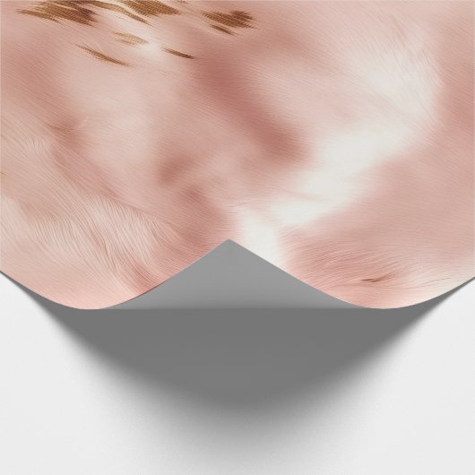 Papier Cadeau Mariage Occidental Rose Pâle en Fausse Peau de Vac (Coin)