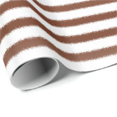 Papier Cadeau Mariage Ombre Stripes en bronze or (Coin rond)
