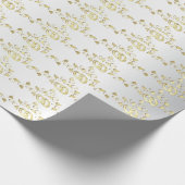 Papier Cadeau Mariage Or Classé Bagues Sur Satin Blanc (Coin)
