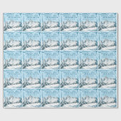 Papier Cadeau Mariage Personnalisé Après Ski Bleu Hiver Fête de (Plat)